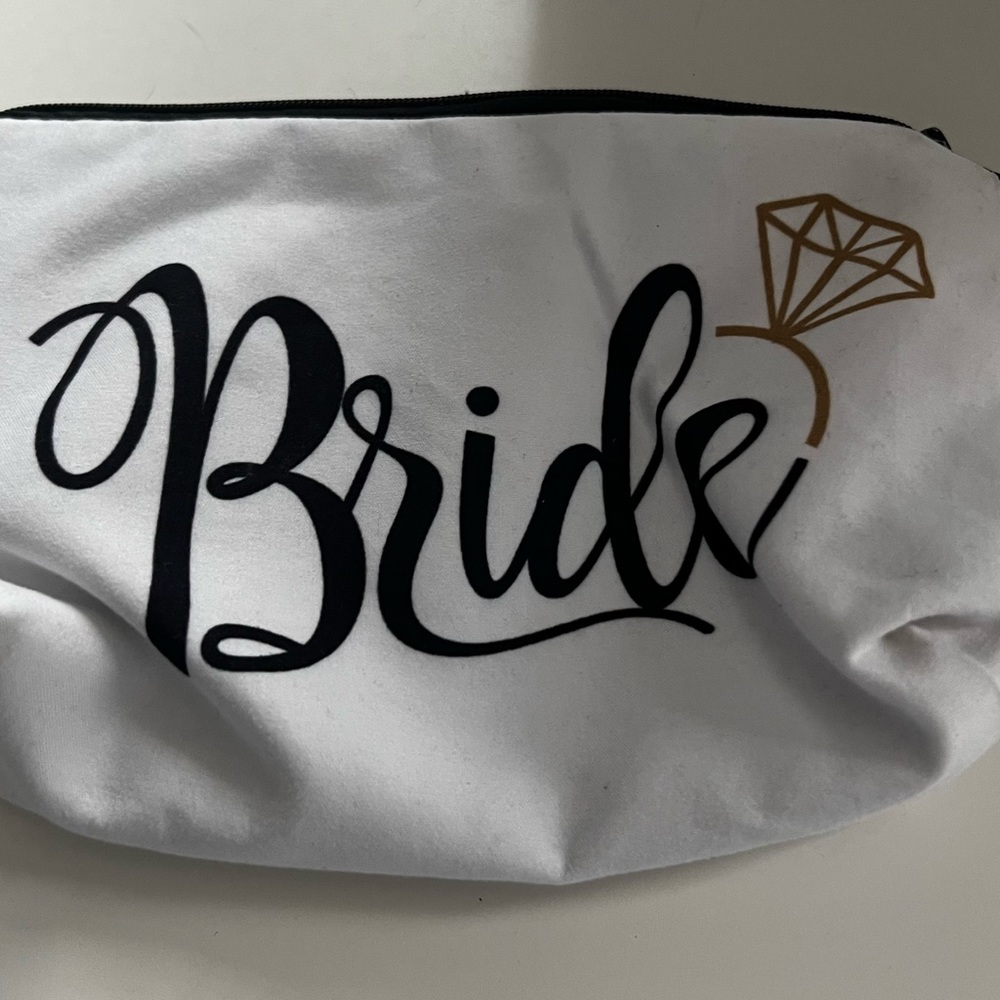 Small BRIDE zipped pouch/make up bag